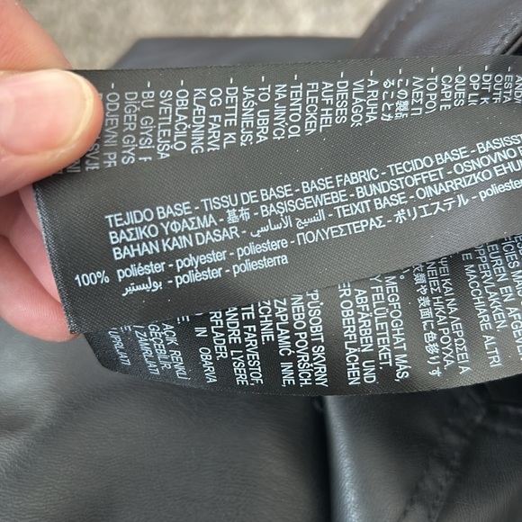 Zara High Rise Straight Leg Vegan Leather Pant Black - Picture 11 of 12